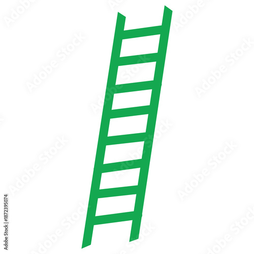 Green ladder for climbing and reaching high places