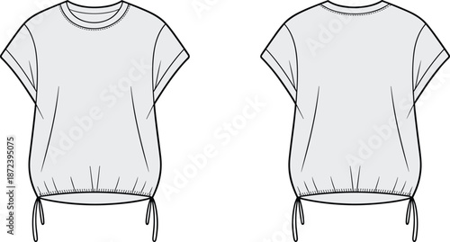 fashion apparel garment clothing sketch vector illustration design template outline casual top shirt blouse style pattern technical drawing flatwear