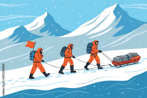 Antarctica Expedition Sled Team Fla