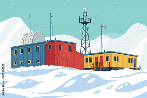 Antarctica Research Station Snow