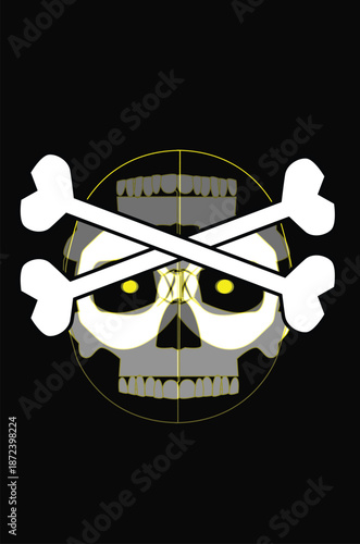 Skull and Crossbones Graphic, abstract background vector illustration