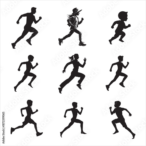 Endurance Jogging Runner Silhouette Fitness Art