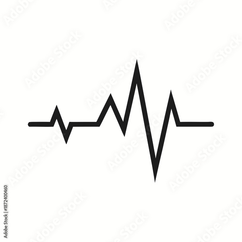 Title: Black and white of a heartbeat or electrocardiogram line minimal