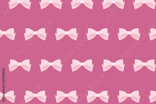 Seamless bow pattern with pink ribbon bows, swatch available in swatches panel, cute feminine background