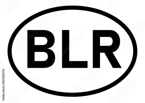 Belarus country code BLR icon vector on a white background
Country code abbreviation oval sticker icon on a white background