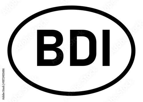 Burundi country code BDI icon vector on a white background
Country code abbreviation oval sticker icon on a white background