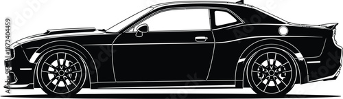 Classic American car icon silhouette. 