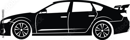 Classic American car icon silhouette. 