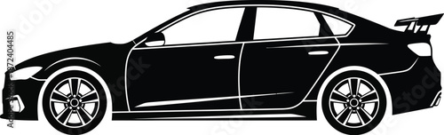 Classic American car icon silhouette. 