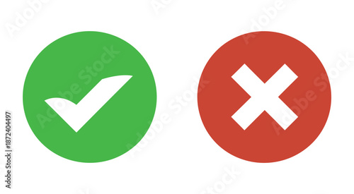 Green check mark icon and red cross mark icon on a white background, representing correct and incorrect choices