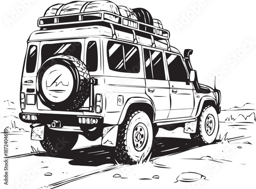 Off-road adventure vehicle Vector