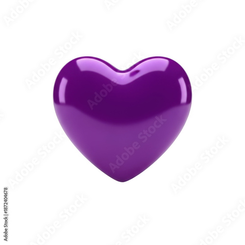Vibrant purple heart icon isolated on transparent background isolated on transparent background
