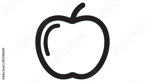 Simple black apple illustration on white background
