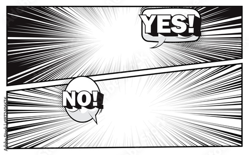 Comic cartoon pop art battle versus background with blank speech bubble