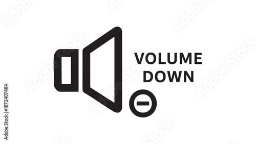 Volume control icon illustrating a decrease in audio level