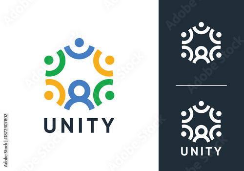 people community logo. abstract teamwork, human hub social design vector concept