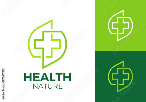 medical leaf logo design. simple nature health care icon vector concept