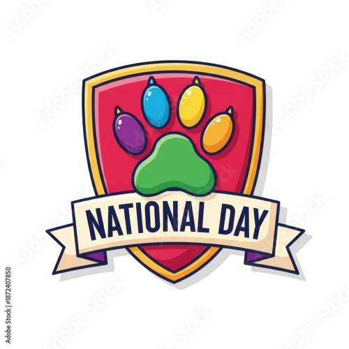 National day paw shield icon isolated on transparent background isolated on transparent background