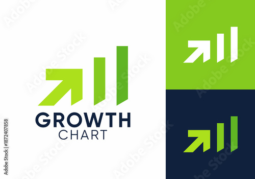 arrow growth logo. creative diagram finance symbol vector design
