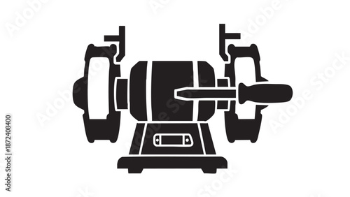 Bench Grinder Machine Illustration on White Background