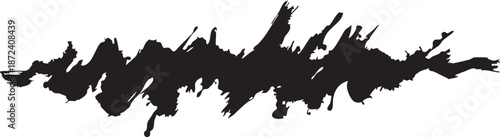 Black ink brush stroke on white background for design and artistic creative projects freely usable