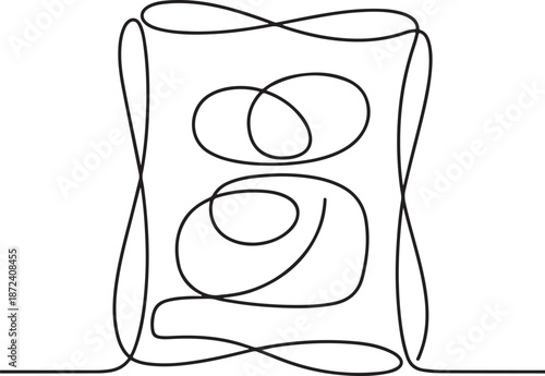 Continuous Line Art Illustration of Rectangular Picture Frame with Simple Abstract Art Inside