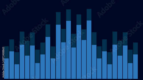 Blue lines on a Blue background. Financial Worksheets, Graphs and Diagrams, Info chart elements for online statistics and data analytics.