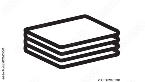 A stack of papers viewed from above on a white background