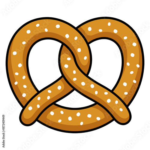 A freshly baked, appetizing pretzel