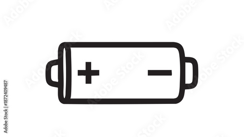 Simple illustration of a battery icon symbolizing energy and power.