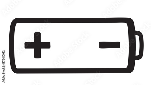 Simple battery icon illustration on a plain white background