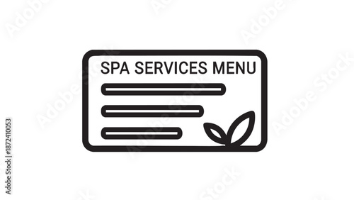 Simple Spa Menu Illustration with Plant Elements