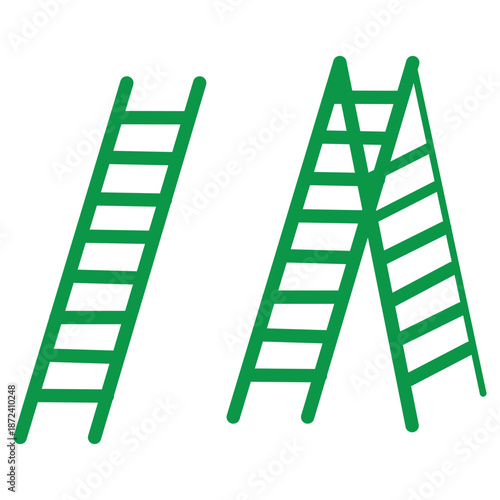 Green ladders for climbing and construction work