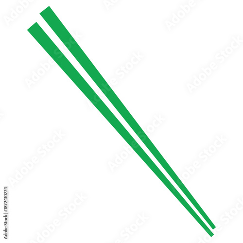 Green plastic chopsticks for eating Asian food