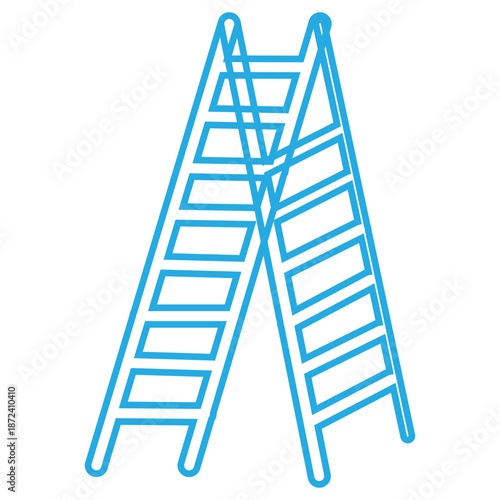 Stepladder with two sides for climbing and standing  household and work equipment