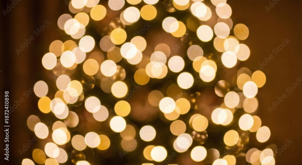 Obraz premium Christmas Tree Lights Aglow, Holiday Celebration, Warm Festive Mood
