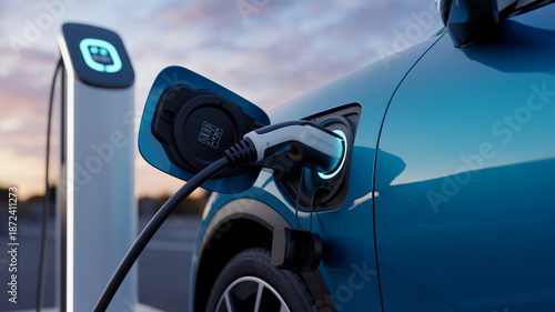 Ladeprozess eines Elektroautos an einer Ladestation