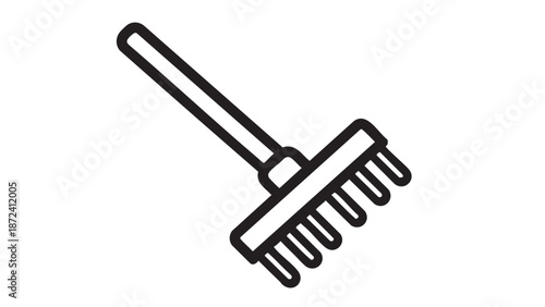 A grooming brush for pets is depicted in a simple illustration style on a white background