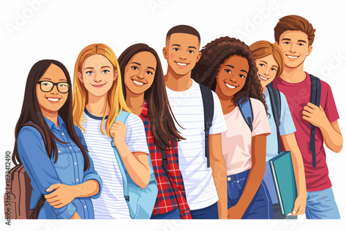 Dynamic young people strengthening their friendships by coming together in the school yard.