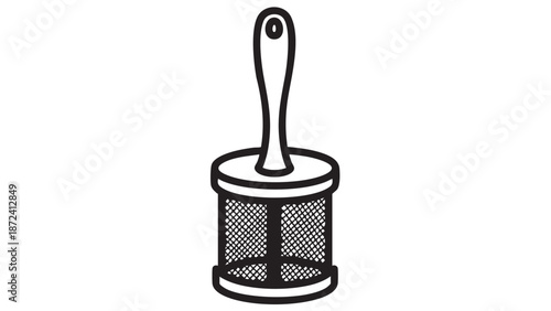 A tea infuser illustration on a white background viewed from the front