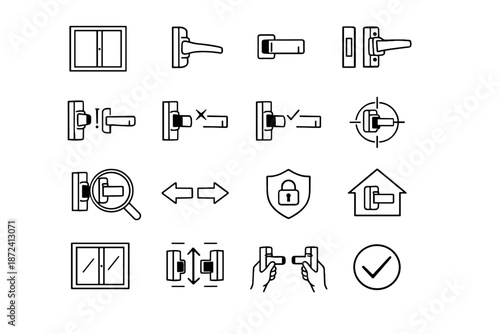 Latch frame baseline alignment gentle icon vector window icons overview use start