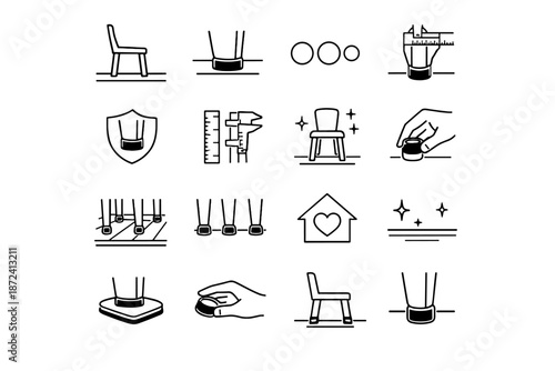 Chair leg floor focus calm readiness safety sizing icons protection icon furniture