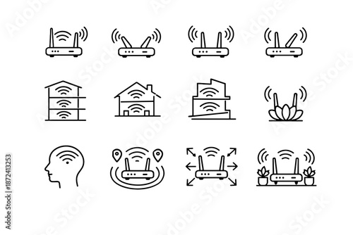 Icons antenna calm vector icon mixed spatial horizontal angles router one mindful