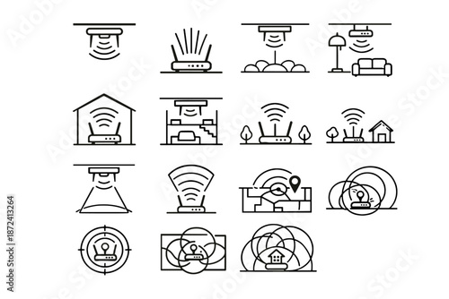 Planning spread ceiling router icons vs icon vector coverage setup logic signal