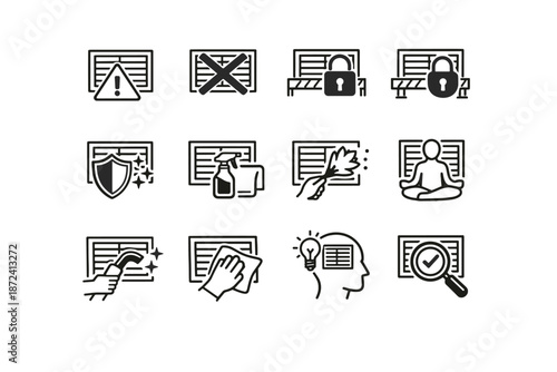 Icon access approach prevention crossed grille vector cue awareness minimalist warning vent