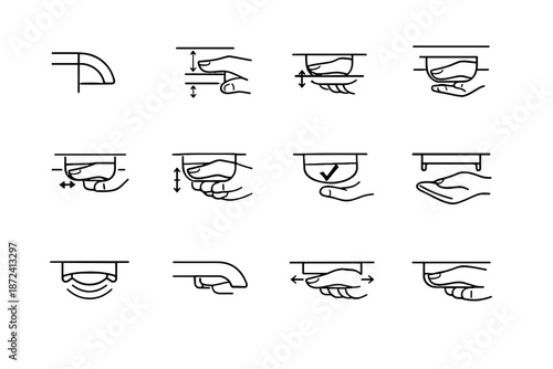 Ergonomic finger vector logic sufficient precision drawer calm icon mindful side handle