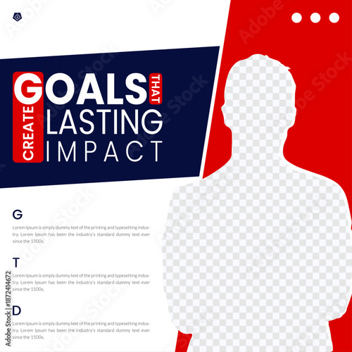 Business goals & strategy social media post banner or design .