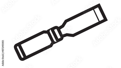 Simple black and white illustration of a chisel on a plain white background