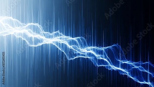 Abstract blue wave and light streaks