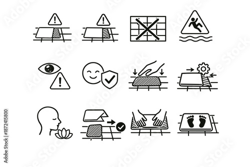 Mat icon vector coverage icons uncovered correction partial bath crossed risk tile